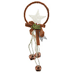 Ёлочное украшение " KWELT " Коричневый венок с бубенчиками 8,5*22см, пакет, европодвес