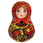 Шар фольгированный фигурный 32"/58см Матрешка Золотая роспись