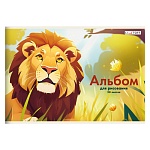 Альбом А4 20л " Эксмо " Лев, на скобе, обложка - мелованный картон, блок- офсет 110г/м2