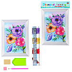 Картина алмазная " Mazari " 17,5*23,8см Цветы, состав набора: картонная основа, стразы, стилус, желеобразный клей, лоток, частичная выкладка, в термоусадочной пленке, европодвес