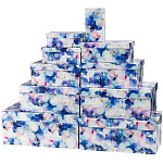 Набор коробок " Миленд " 10в1 Акварельные пузырьки, 30,5*20*13см, 28,5*18,5*12см, 26*17,5*11см, 23,5*15,5*10см, 21*14*9 см, 19*13*8см, 17,5*11*7см, 15*9,5*6см, 13,5*8*5см, 12*6,5*4см