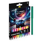 Фломастеры " deVente " Турбо галактика (Turbo Galaxy) 12цв круглые, вентилируемый колпачок, пластиковый блистер, европодвес