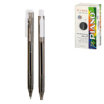 Ручка шариковая автоматическая " Piano " черная 0,5мм трехгранная, рифленый держатель, игольчатый пишущуий узел, чернила на масляной основе