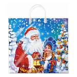 Пакет Новогодний ПЭ " Интерпак " с пластиковой ручкой ПВД, 37*34см 80мкм Добрая сказка