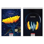 Блокнот А5 спираль сверху 60л " Академия Групп " Подсолнухи (ассорти), клетка, обложка - мелованный картон, УФ-лак, жесткая подложка, 2 дизайна