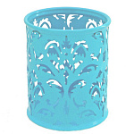 Стакан " KWELT " 8*9,5см, металлический ажурный, круглый, голубой