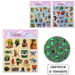 Наклейки детские " Mazari " Итал. Мем, 205*250мм, светятся в темноте, 3 дизайна, пакет, европодвес