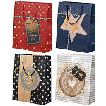 Пакет бумажный " Basir " 26*32*10см, Звезды, сердечки, ассорти (без возможности выбора цвета), ламинированный