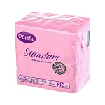 Салфетки бумажные 1-сл " Plushe " Standart, 100шт Розовая пастель, 100% целлюлоза, 24*24см