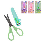 Ножницы детские " Basir " 13,5см Зайчик с пластиковыми ручками, ассорти, фигурный пластиковый чехол, блистер, 3 дизайна