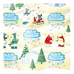 Упаковочная бумага Новогодняя " Интерпак " 68,5см*10м в рулоне, Северный полюс, 90г/м2