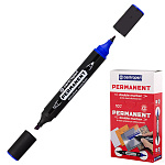 Маркер " Centropen " синий 1-4мм двухсторонний пулевидный/скошенный наконечник перманентный