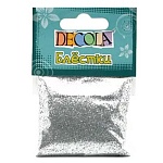 Блестки декоративные " Decola " 1мм 20г серебро, пакет, европодвес
