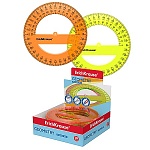 Транспортир " Erich Krause " 360* Neon пластиковый, ассорти