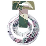 Набор канцелярский " deVente " Marandi из 4-х предметов (кнопки силовые цветные - 30 шт, зажимы для бумаг 19 мм - 4 шт, скрепки цветные 50мм - 12 шт, скрепки 28 мм - 40 шт)