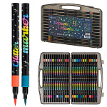 Набор аквамаркеров " Basir " 48 цветов, односторонние, наконечник кисть 1-5мм, вентилируемый колпачок, пластиковый бокс