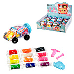 Тесто для лепки " Mazari " Машинка, 117,6гр, 12цв, формочки 2шт, пластиковая банка