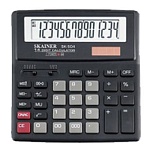 Калькулятор настольный 14 разрядов " Skainer " SK-504II, 156*157*33мм, двойное питание, черный