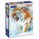 Пазлы " Hatber " 1500элементов Premium Ярость тигра 58*83см, картонная упаковка