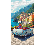 Конверт для денег " Миленд " 1-04 Без названия-  Италия, девушка, машина, 85*164мм, без текста