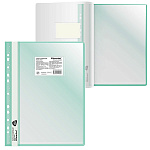 Папка-скоросшиватель с перфорацией " Silwerhof " 20 файлов, зеленая, 120/160мкм