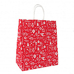 Пакет бумажный " ПЗБМ " 35*26*15см Новый год, крученые ручки