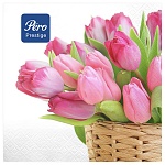 Салфетки бумажные 3-слойные " Pero " Нежный цвет 20шт, 100% целлюлоза, 33*33см