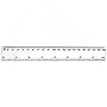 Линейка " KWELT " 20см с двойной шкалой, прозрачная, пластиковая