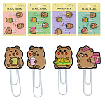 Набор закладок-скрепок " Basir " Капибара, 6см, ассорти (4 дизайна)