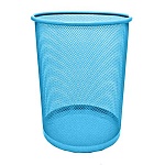 Корзина для мусора " KWELT " 10л металлическая, сетчатая, голубая