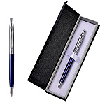 Ручка шариковая автоматическая " Mazari " Stand SBL синяя, 0,7мм, сменный стержень 99мм, пулевидный пишущий узел, металлический корпус, упаковка - футляр