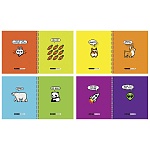 Тетрадь спираль А5 96л клетка " ПЗБМ " Пиксель-2, офсет, обложка - мелованный картон, УФ-лак, перевертыш, 4 дизайна в спайке