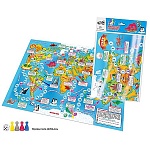 Игра ходилка " Русский стиль " Кругосветное путешествие, состав: игровое поле 594*420мм, кубик, 4 фишки, пакет, европодвес