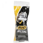 Станок " BIC " Metal одноразовый 5шт с одним лезвием, пакет, европодвес