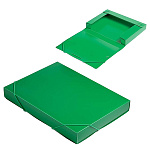 Папка-короб на резинках " KWELT " А4 40мм зеленая, пластик 0,7мм