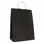 Пакет бумажный " ПЗБМ " 26*35*15см Черный, крученые ручки