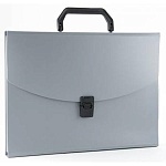 Портфель пластиковый " Бюрократ " А4 13 отделений, серый ,пластик 0,7мм