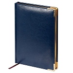 Ежедневник недатированный А5+ 145*205мм искусственная кожа " Альт " 136л Sidney Nebraska Синий, поролон, линия, белый офсет 70г/м2, печать в 2 краски, ляссе, золотой срез, скругленные углы, металлические уголки, подходит под горячее тиснение, фольгу