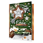 Открытка " Мир открыток " 2-01 23 Февраля- С Днем защитника Отечества! Самолеты 123*187мм, золотая фольга, рельеф