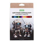 Карандаши цветные деревянные ECO Робо 18цв " Hatber " трехгранные, картонная упаковка, европодвес