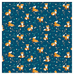 Упаковочная бумага " Миленд " 70*100см 10 листов, Лисички, в рулоне, пантон золото, 90г/м2