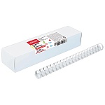 Пружины для переплета " deVente " 22мм, белые, круглые, пластик, 50шт (для сшивания 151-180листов)