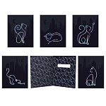 Тетрадь А5 48л " Академия Групп " Голографические кошки (ассорти), клетка, офсет, на скобе, обложка - мелованный картон, тиснение голографической фольгой, УФ-лак, 5 дизайнов