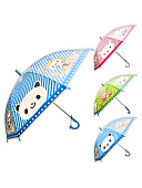 Зонт детский " KWELT " Ассорти (панды, медвежата) (без возможности выбора дизайна), 65см, d=82см, купол с рисунком, свисток на ручке, ПВХ