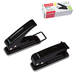 Дырокол на 10 л "deVENTE" на 1 отверстие, металл, черный