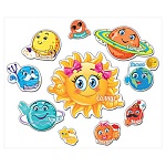 Набор украшений на скотче " Праздник " 980 Планеты солнечной системы- Детский, 450*384мм, глянцевый УФ-лак