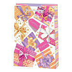 Пакет бумажный " Мир открыток " 18*22,7*10см Подарки, ламинированный
