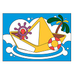 Картина по номерам " Lori " 20*28,5см Жетый кораблик, состав набора: основа на картоне с контуром, краски, кисть, палитра, инструкция, картонная упаковка, европодвес