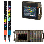 Набор аквамаркеров " Basir " 24 цвета, односторонние, наконечник кисть 1-5мм, вентилируемый колпачок, пластиковый бокс