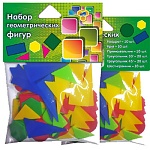 Набор Учись считать " Пчелка " квадрат-10шт, круг-10шт, прямоугольник- 10шт, треугольник 30градусов- 20шт, треугольник 45 градусов- 20шт, шестигранник- 10шт, пластик, европодвес